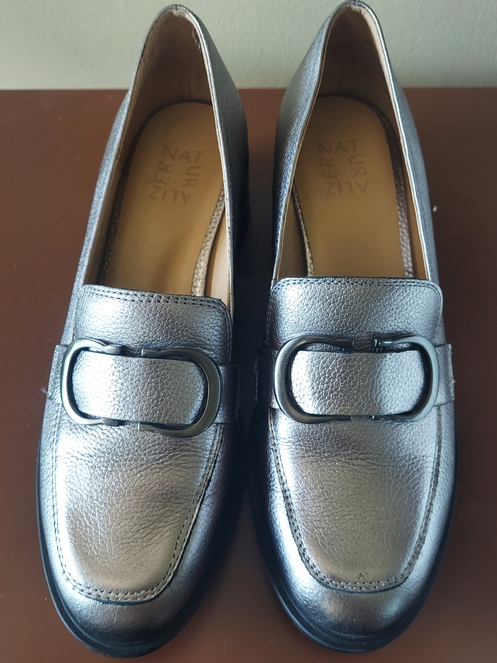 Naturalizer Metallic Silver Leather Loafer - Women's Comfort Slip-On